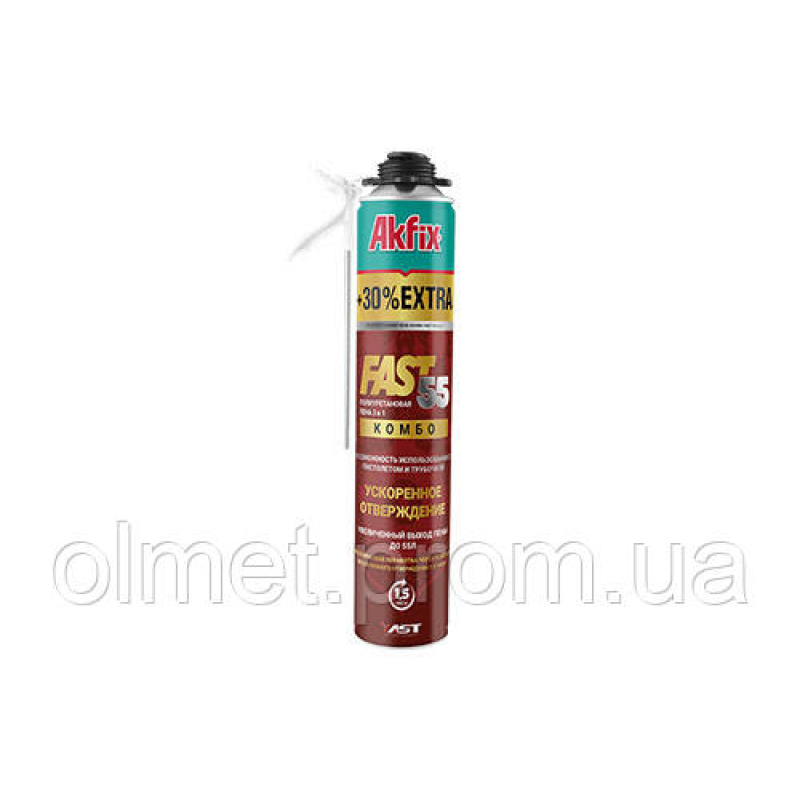 Піна швидкотвердна комбо Combo FAST 55 л 750 мл/850 гр Akfix