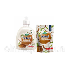 Крем-мило туалетне рідке екопак Dobra Кокос і зволожувальний крем 500 мл