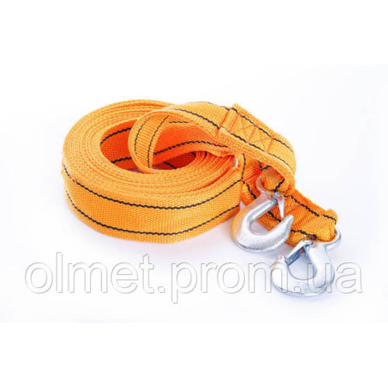 Трос буксирувальний 4,5 м*50 мм 3 т (посилений подвійною пряжкою) (гак) (в блістері) СІЛА
