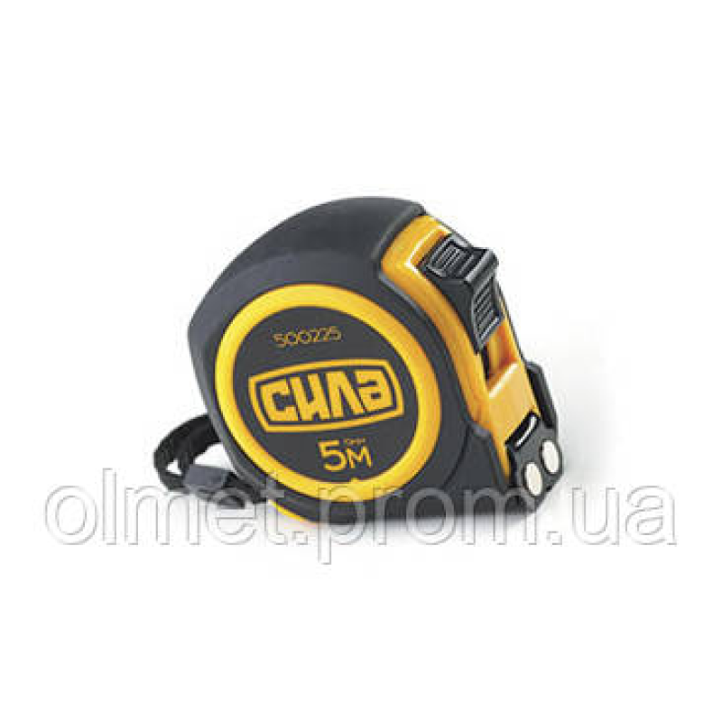 Рулетка гумова з магнітом 5 м*19 мм СИЛА Рулетка гумова з магнітом 5 м*19 мм СИЛА