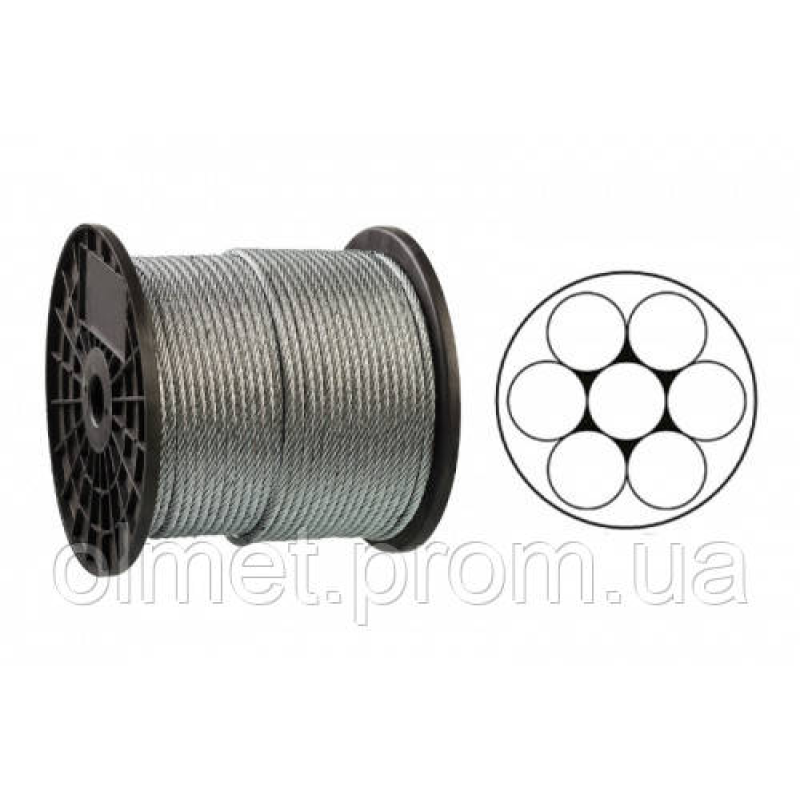 Трос оцинкований 1 мм DIN 3052 (1x7) бухта 200 м APRO