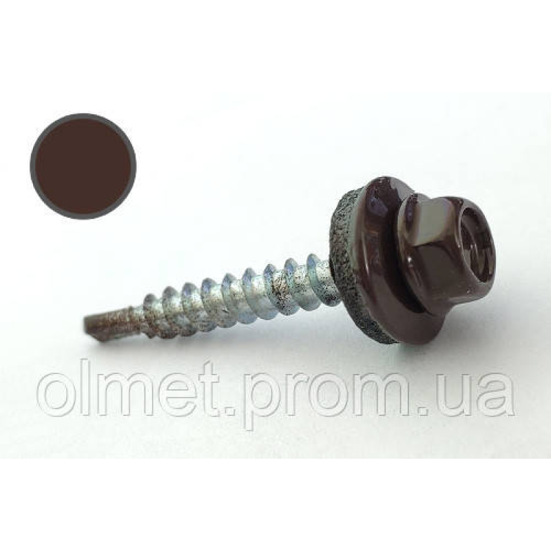 Саморіз покрівельний 4,8*35 DIN 7504K RAL 8017 для дерева (пач 50 шт.) (колір — шоколадно-коричневий) APRO Саморіз покрівельний 4,8*35 DIN 7504K RAL 8017 для дерева (пач 50 шт.) (колір — шоколадно-коричневий) APRO