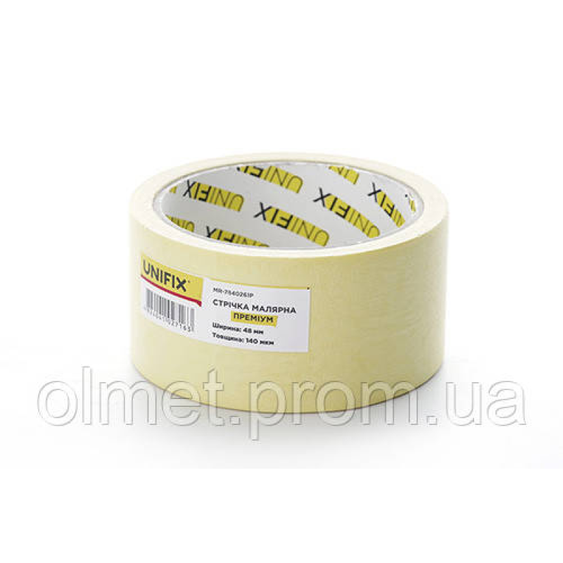 Стрічка клейка малярська MR-7840261P преміум 48 мм*20 м UNIFIX Стрічка клейка малярська MR-7840261P преміум 48 мм*20 м UNIFIX