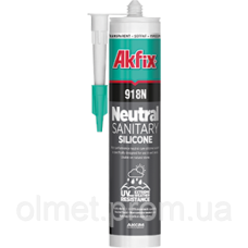Силікон нейтральний санітарний Akfix 918N прозорий 280 мл