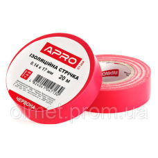 Ізоляційна стрічка червона 0.14х17мм 20 м (пачка, красно 10 шт.) APRO