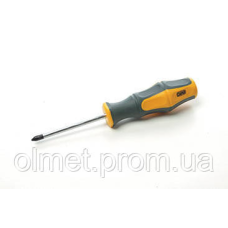 Викрутка хрестова прогумована ручка CrV PH1х75 мм (hillips) (двокомпонентна) СИЛА