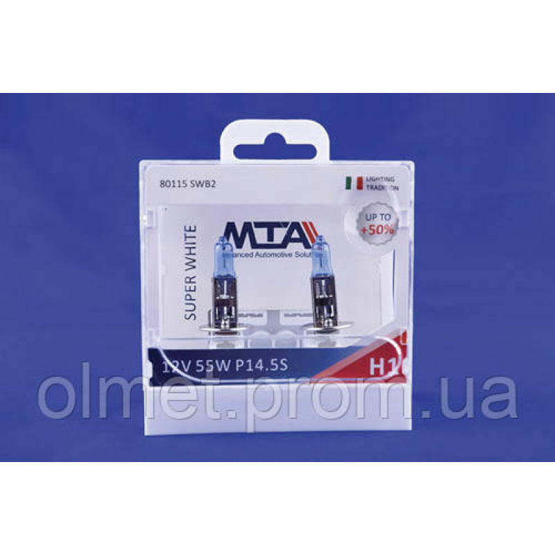 Лампа автомобільна H1 12 V 55 W P14.5S SUPER WHITE (ближня/дальня, протитуманна) (світло-блакитний) (2шт) Лампа автомобільна H1 12 V 55 W P14.5S SUPER WHITE (ближня/дальня, протитуманна) (світло-блакитний) (2шт)