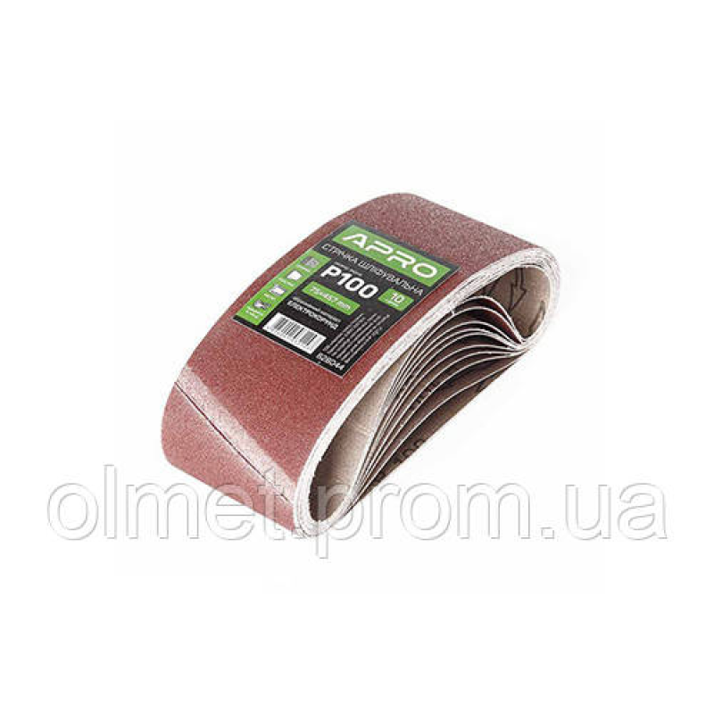 Стрічка шліфувальна нескінченна APRO P100 75×457мм (10 шт.) Стрічка шліфувальна нескінченна APRO P100 75×457мм (10 шт.)