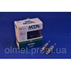Лампа автомобільна H1 12 V 55 W P14.5S EXTRA LIFE (2 шт.) (ближня/даля, протитуманна) MTA