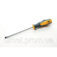 Викрутка шліфувальна обгумована ручка CrV SL6x150 мм (плоска) (двокомпонентна) СИЛА