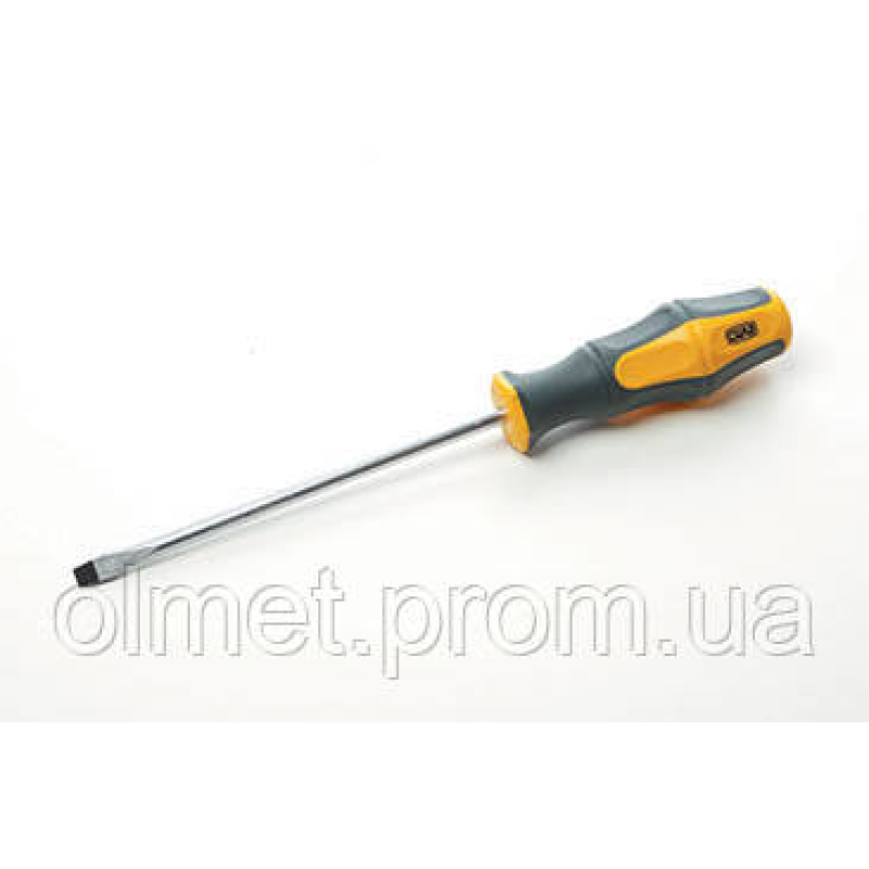 Викрутка шліфувальна обгумована ручка CrV SL6x150 мм (плоска) (двокомпонентна) СИЛА Викрутка шліфувальна обгумована ручка CrV SL6x150 мм (плоска) (двокомпонентна) СИЛА