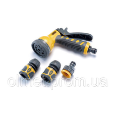 Набір: пістолет-розпилювач 9 режимів, конектори: 1/2 аквастоп, 1/2, адаптер 1/2+3/4 СИЛА