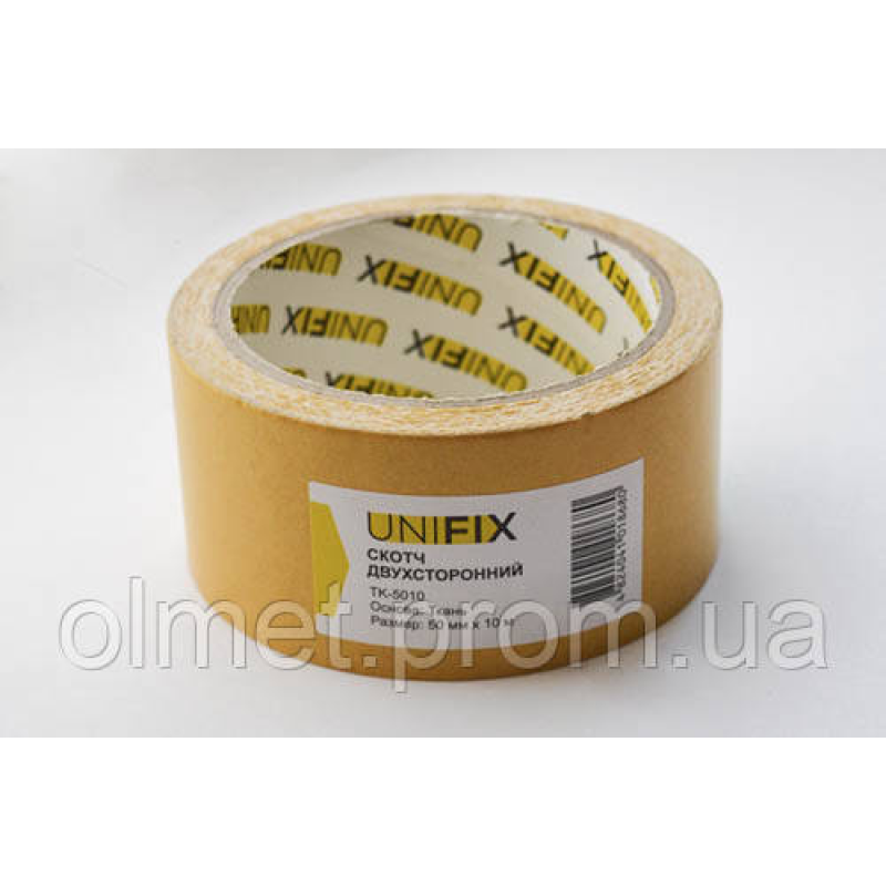 Стрічка клейка двостороння на тканинній основі 50 мм*10 м UNIFIX