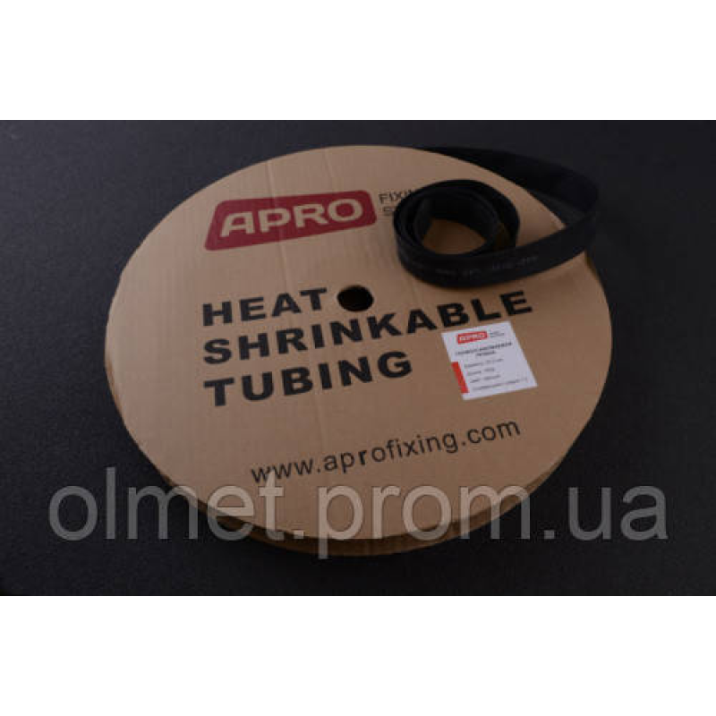 Термоусмоктувана трубка 20 мм чорна 100 м APRO Термоусмоктувана трубка 20 мм чорна 100 м APRO