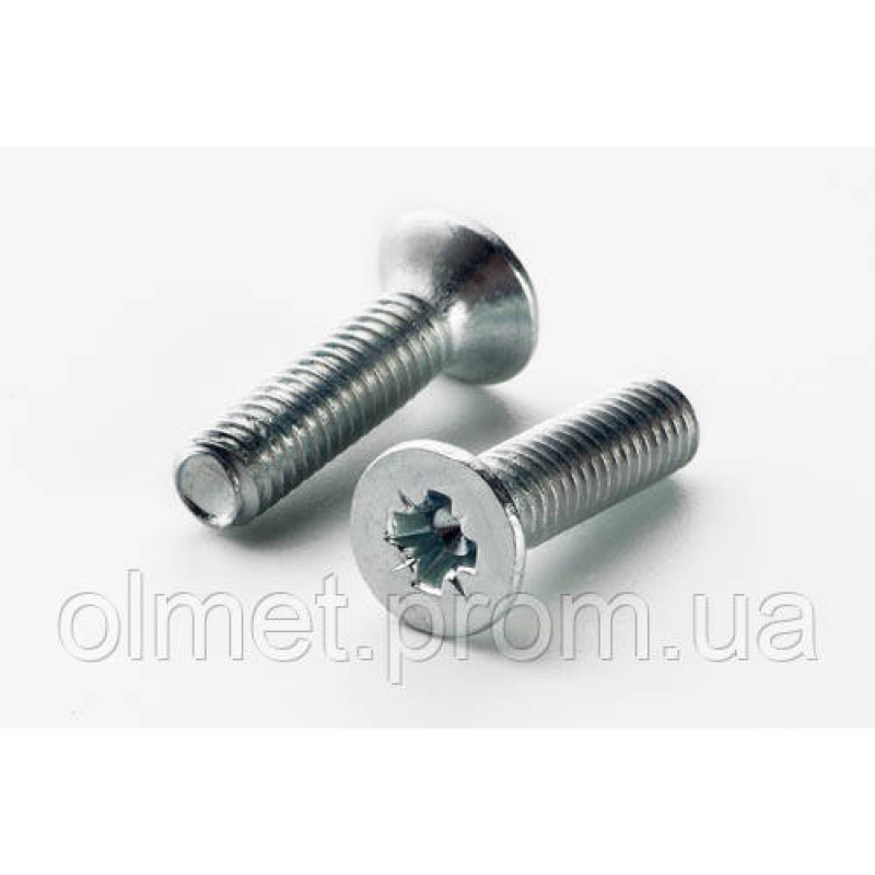 Гвинт метричний із потайною головкою М8*20 DIN 965 кл. пр. 4,8 цинк білий (пач 50 шт.) APRO