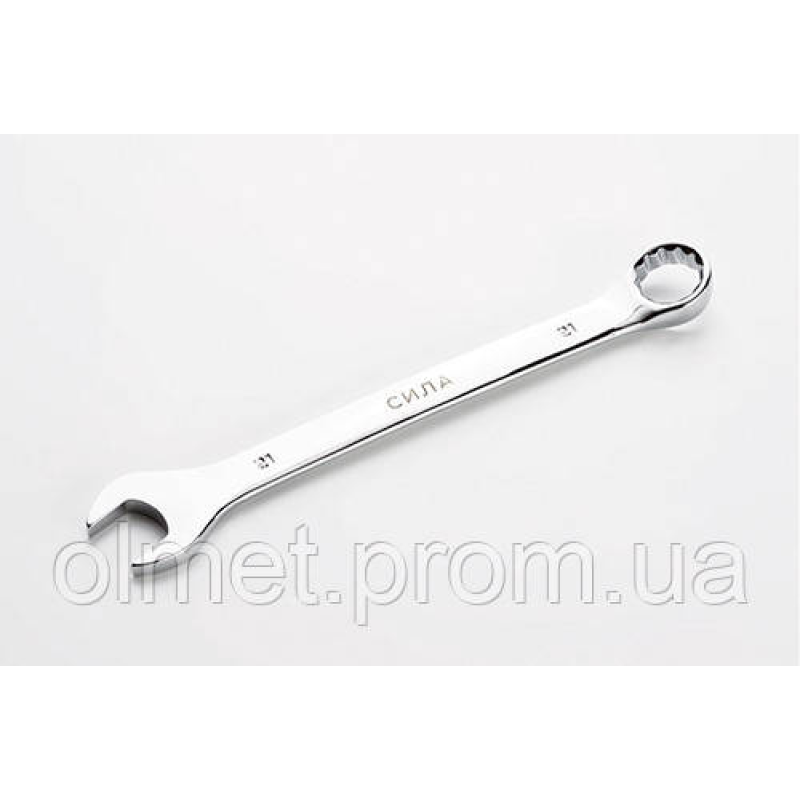 Ключ ріжково-накидний полірований CrV 21 мм CИЛА Ключ ріжково-накидний полірований CrV 21 мм CИЛА