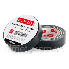 Ізоляційна стрічка чорна 0.14х17мм 20 м (пачка, красно 10 шт.) APRO
