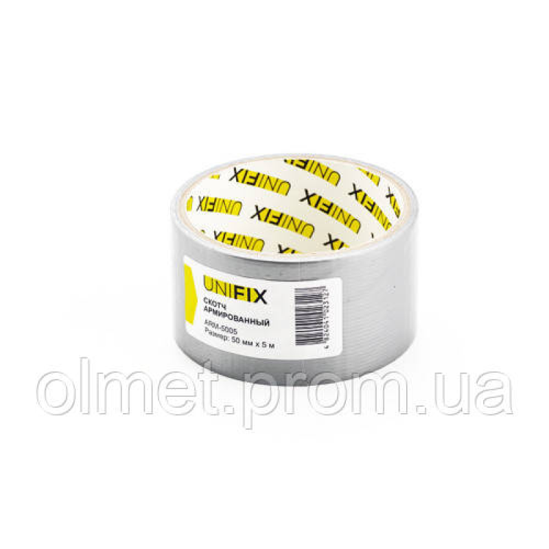 Стрічка клейка армована сіра 50 мм*5м UNIFIX