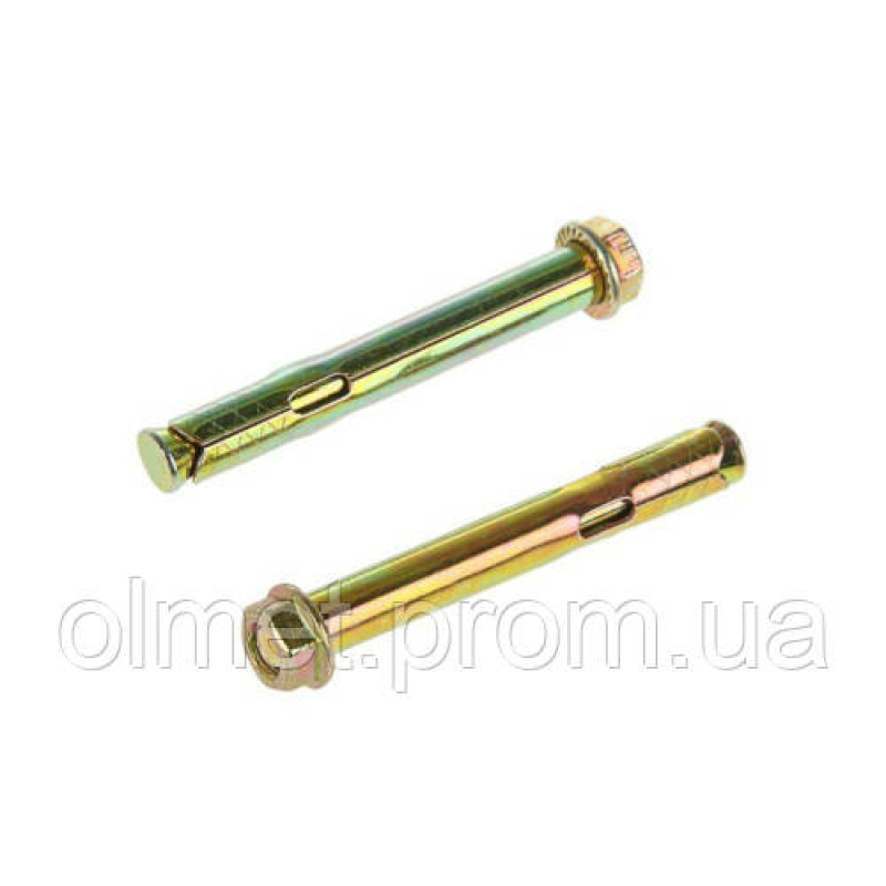 Анкер зі шкіркою і гайкою М12/16*150 цинк жовтий (ясть. 120 шт.) APRO Анкер зі шкіркою і гайкою М12/16*150 цинк жовтий (ясть. 120 шт.) APRO