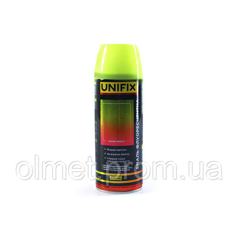 Емаль флуоресцентна акрилова жовта 400 мл UNIFIX