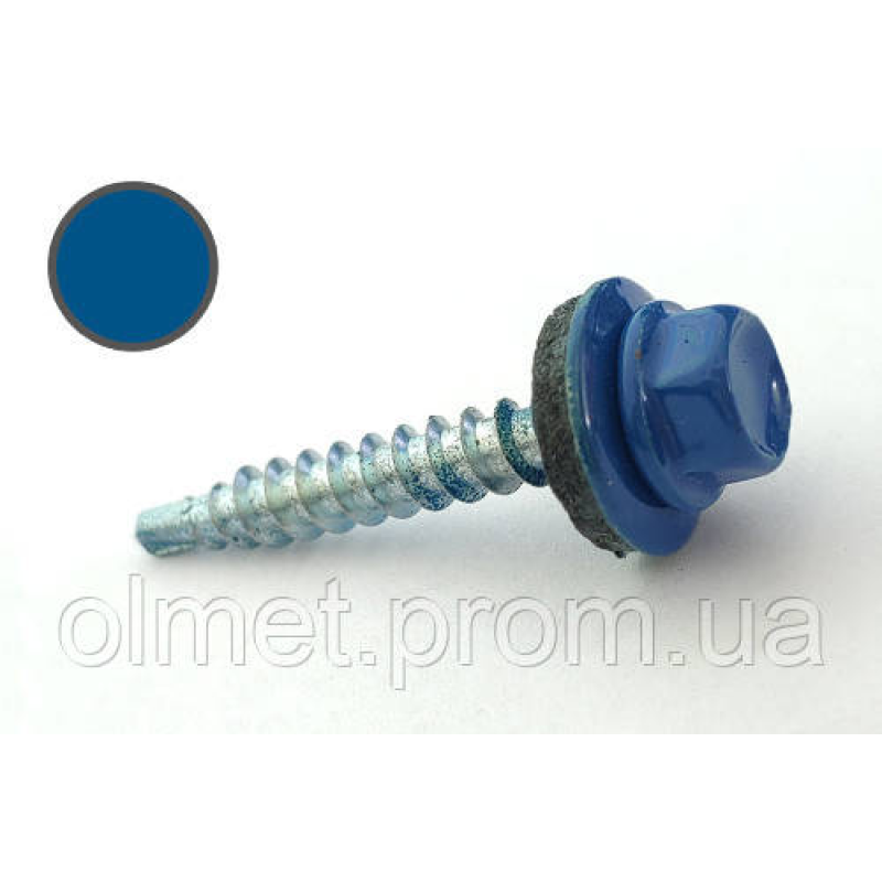 Саморіз покрівельний 4,8*35 DIN 7504K RAL 5005 для дерева (пач 50 шт.) (колір — сигнальний синій) APRO Саморіз покрівельний 4,8*35 DIN 7504K RAL 5005 для дерева (пач 50 шт.) (колір — сигнальний синій) APRO