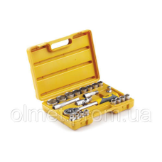 Набір насадок (інструментів) торцевих із тріскачкою стандарт CrV 1/2 (22 шт.) СИЛА