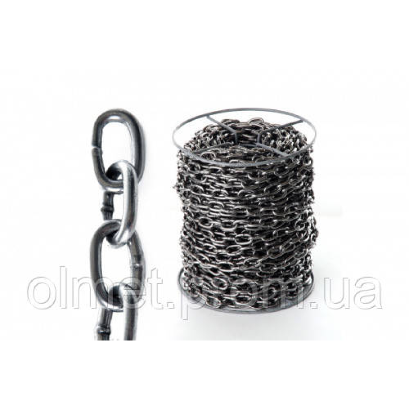 Ланцюг короткозований без покриття 4 мм DIN 5685А бухта 70 м APRO Ланцюг короткозований без покриття 4 мм DIN 5685А бухта 70 м APRO