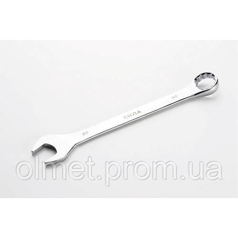 Ключ ріжково-накидний полірований CrV 30 мм СИЛА