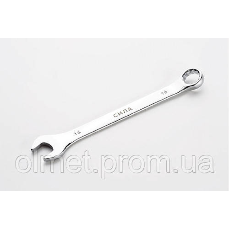 Ключ ріжково-накидний полірований CrV 15 мм СИЛА Ключ ріжково-накидний полірований CrV 15 мм СИЛА