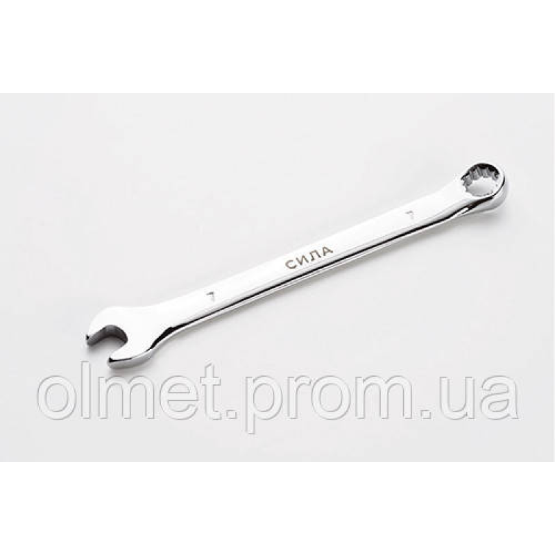 Ключ ріжково-накидний полірований CrV 7 мм СИЛА