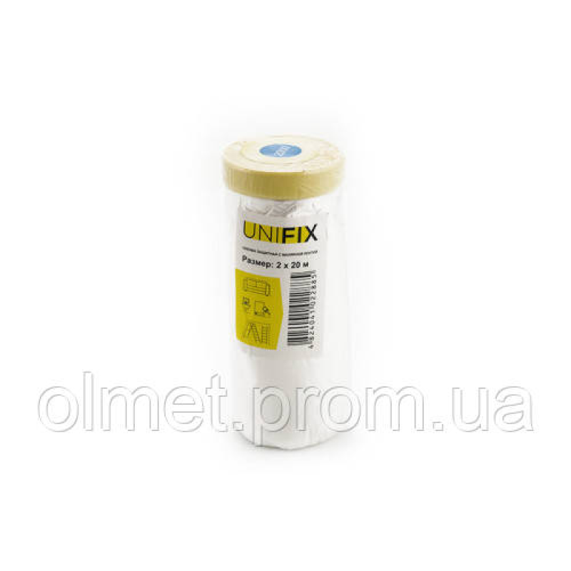 Плівка захисна з малярською стрічкою 2000 мм*20 м UNIFIX Плівка захисна з малярською стрічкою 2000 мм*20 м UNIFIX