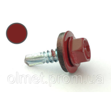 Саморіз покрівельний 4,8*19 DIN 7504K RAL 3011 для металу (пач 50 шт.) (колір — коричнево-червоний) PRO