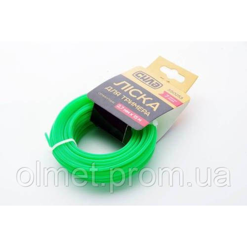 Волосінь для тримера 2,7 мм гептагон (сімикутник) 15 м СИЛА Волосінь для тримера 2,7 мм гептагон (сімикутник) 15 м СИЛА