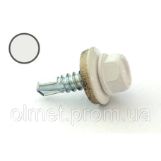 Саморіз покрівельний 4,8*19 DIN 7504K RAL 9003 для металу (ящ. 2400 шт.) (колір — білий) APRO