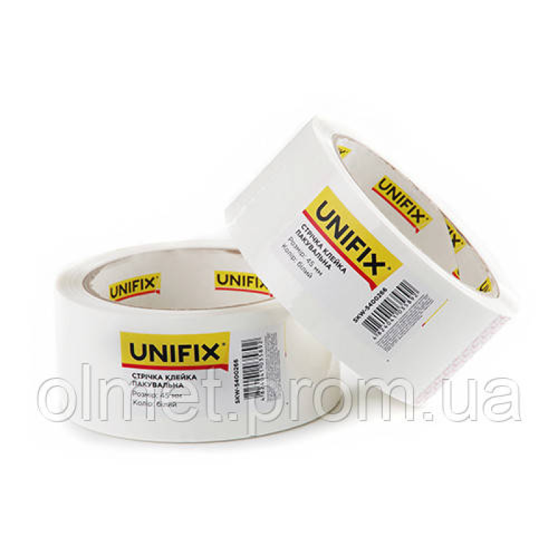 Стрічка клейка упаковкова біла 45 мм 200 SKW-5400266 UNIFIX