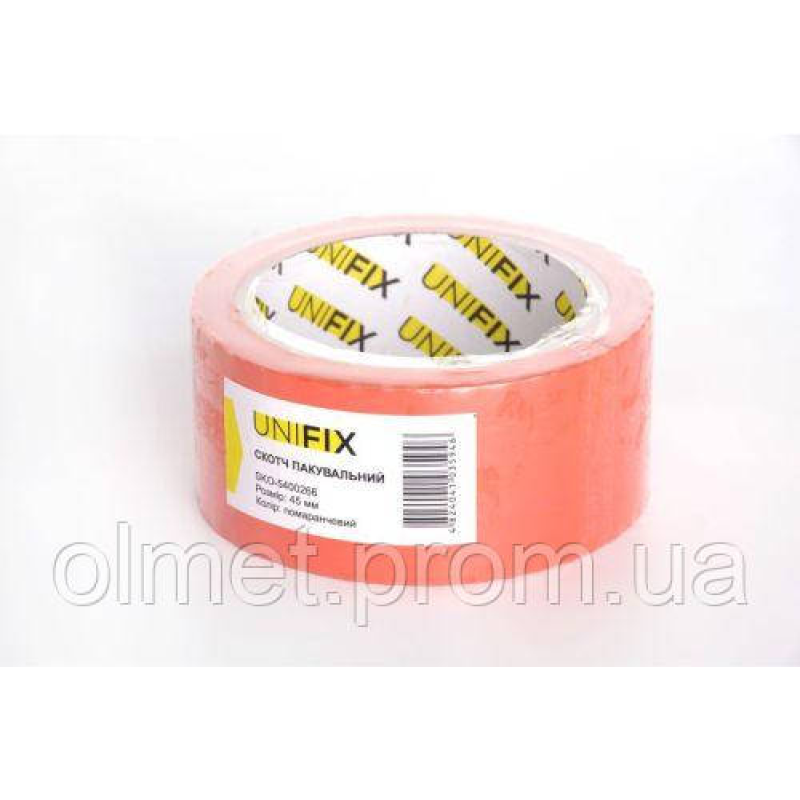 Стрічка клейка пакувальна жовтогаряча 45 мм*200м SKO-5400266 UNIFIX