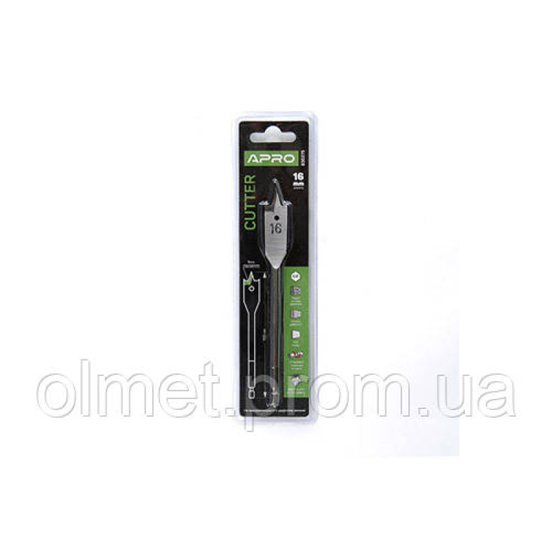 Свердло пір“яне Ø16 мм, довжина 150 мм Cutter APRO Свердло пір“яне Ø16 мм, довжина 150 мм Cutter APRO