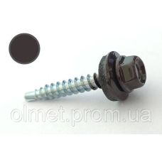 Саморіз покрівельний 4,8*35 DIN 7504K RAL 8019 для дерева (ящ. 1600 шт.) (колір — сіро-коричневий) APRO