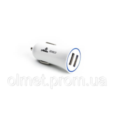 Автомобільний зарядний пристрій 2 USB (12/24V — 5 V 2,1 A) білий 12 Atelie