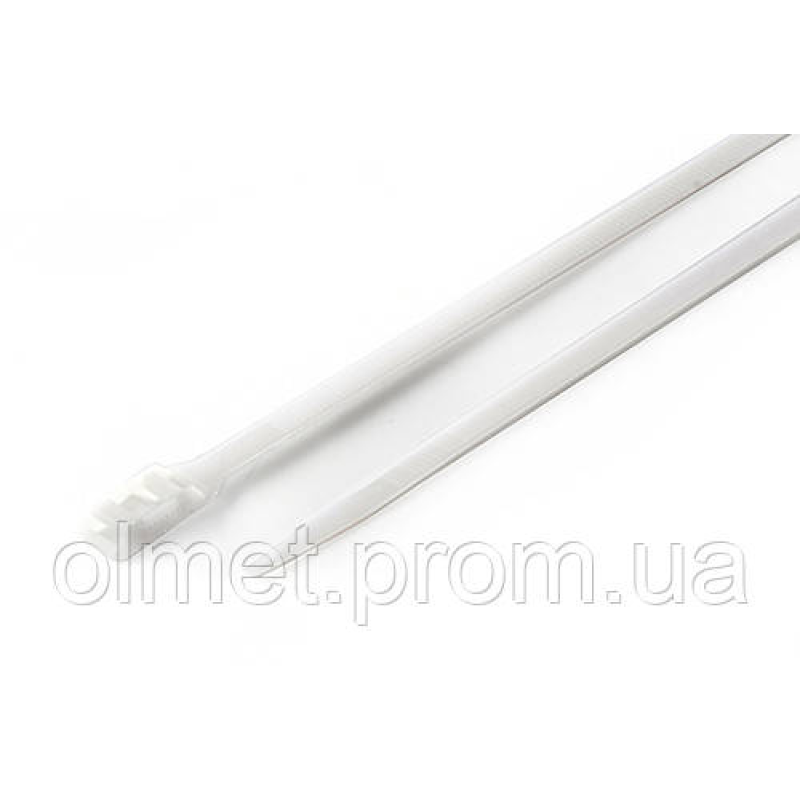 Стяжка кабельна з низьким профілем замка 8x400 біла (100 шт.) APRO Стяжка кабельна з низьким профілем замка 8x400 біла (100 шт.) APRO