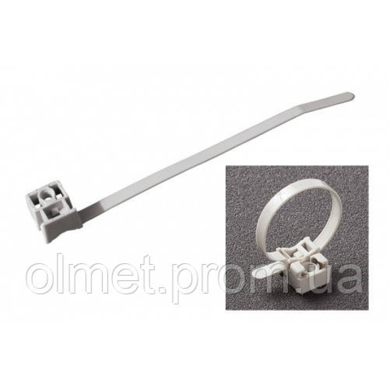 Стяжка кабельна з посиленим кріпленням 8х180 біла (100 шт.) UNIFIX