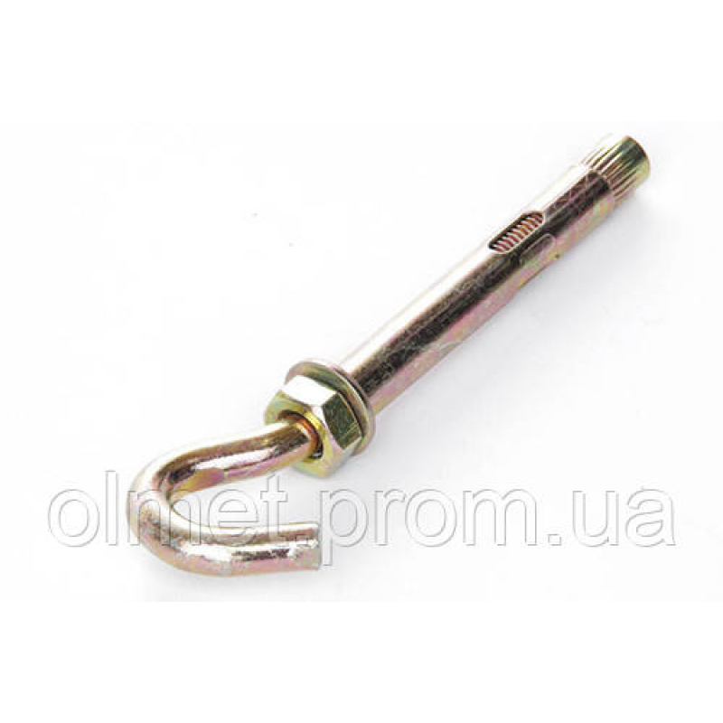 Анкер зі шкіркою і гайкою з C-гаком М10/12*100 цинк жовтий (ящ. 140шт) APRO Анкер зі шкіркою і гайкою з C-гаком М10/12*100 цинк жовтий (ящ. 140шт) APRO