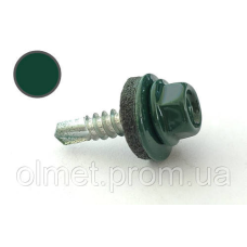 Саморіз покрівельний 4,8*19 DIN 7504K RAL 6005 для металу (ящ. 2400 шт.) (колір — зелений мох) APRO