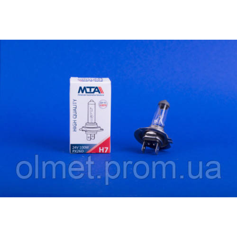 Лампа автомобільна H7 24V 100W PX26D 1750 lm (ближна/даля, протитуманна) (1 шт.) MTA Лампа автомобільна H7 24V 100W PX26D 1750 lm (ближна/даля, протитуманна) (1 шт.) MTA