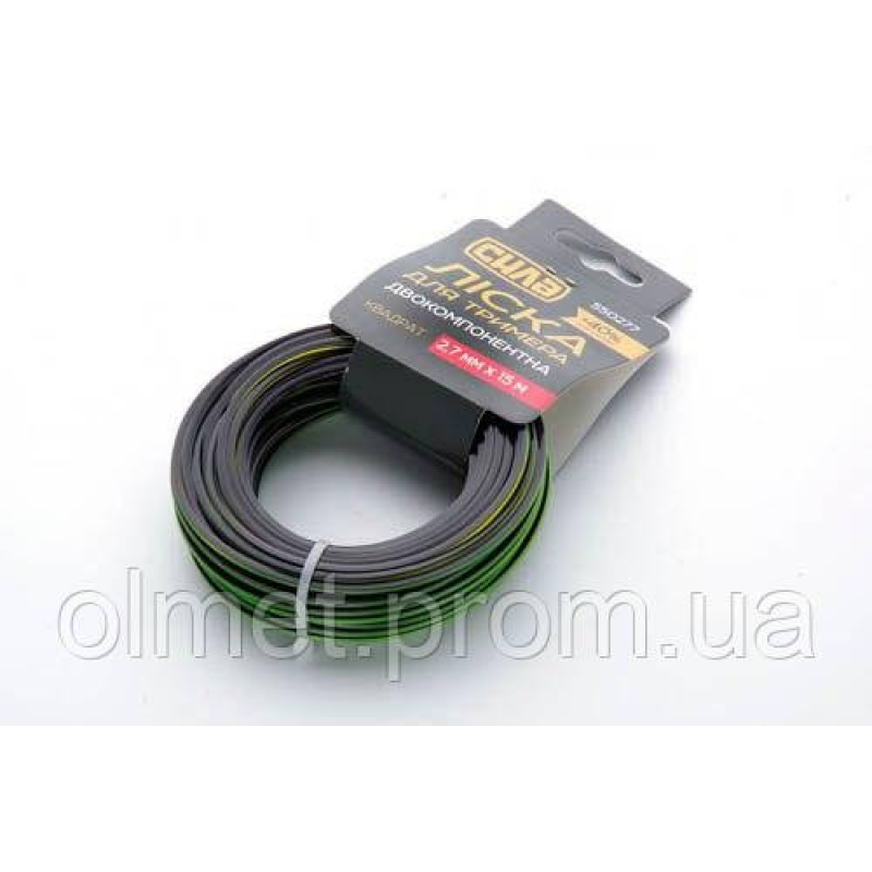 Волосінь для тримера двокомпонентна 2,0 мм квадрат 15 м СІЛА Волосінь для тримера двокомпонентна 2,0 мм квадрат 15 м СІЛА