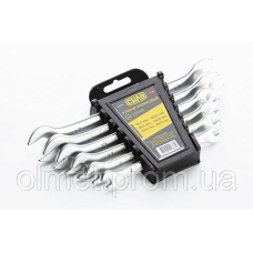 Набір ключів ріжкових CrV 6x7, 8x9, 10x11, 12x13, 14x15, 16x17 мм (6 шт.) СИЛА