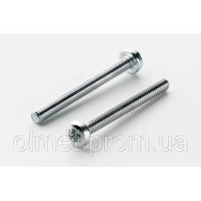 Гвинт метричний із циліндричною закругленою головкою М6*50 DIN 7985 кл. ст. 4,8 цинк білий (пач 25 шт.) APRO