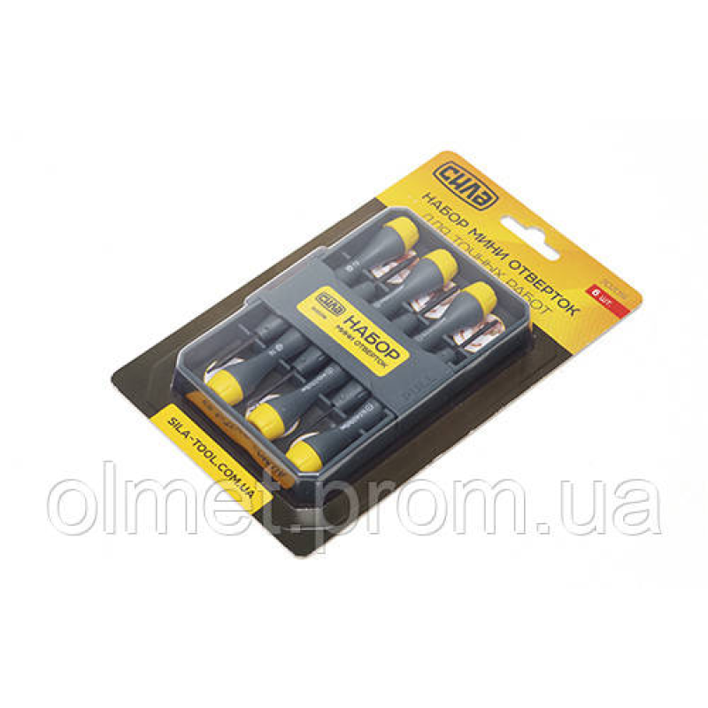 Набір мінівикруток для точних робіт CrV у кейсі 6 шт СИЛА Набір мінівикруток для точних робіт CrV у кейсі 6 шт СИЛА