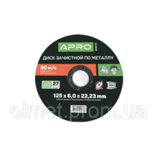 Диск зачисний для металу 230х6х22,22мм (5 шт. у пач) APRO
