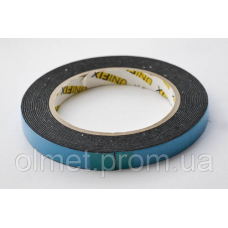 Стрічка клейка двостороння на спіненій основі 12 мм*5 м чорна UNIFIX